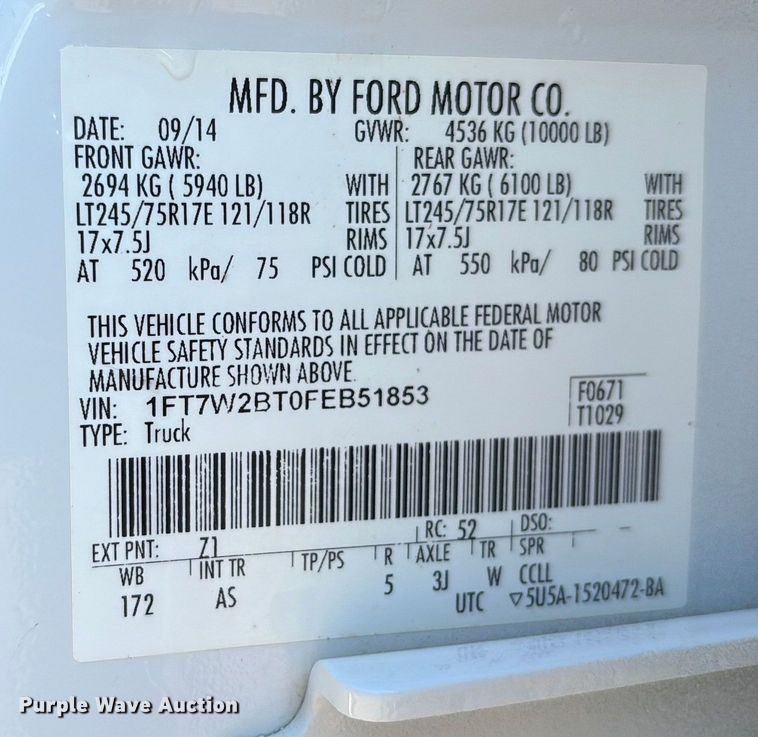 image for item EH4078 2015 Ford F250 Super Duty XL Crew Cab pickup truck