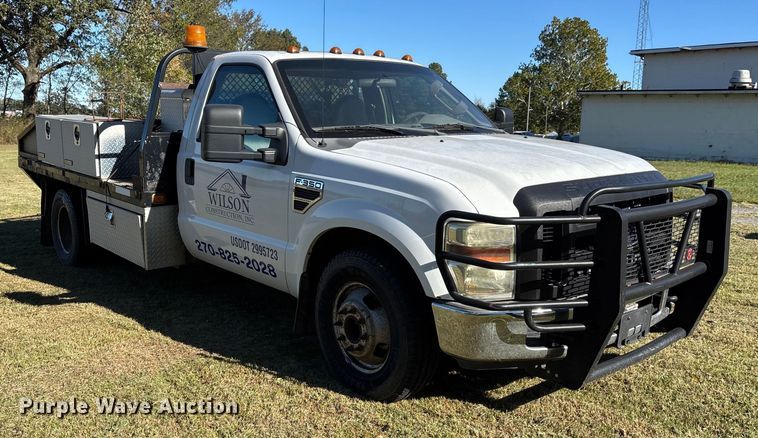 image for item EJ7681 2008 Ford F350 Super Duty XL flatbed pickup truck