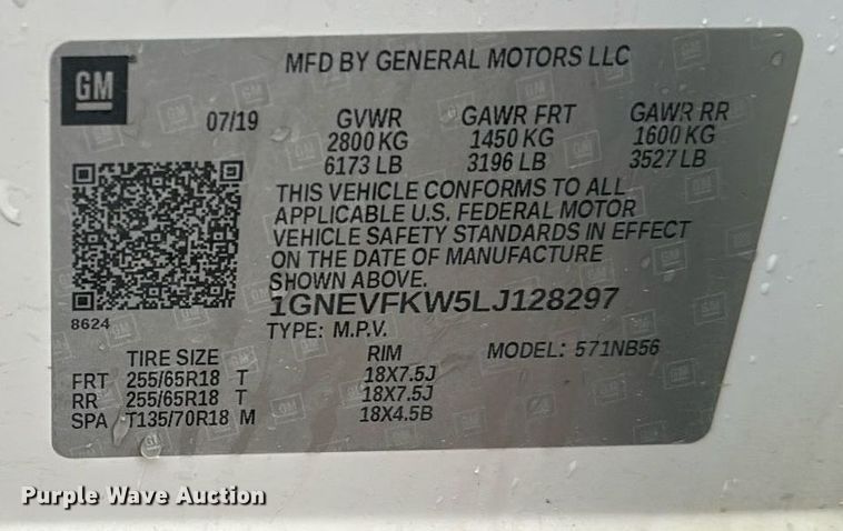 image for item EL0034 2019 Chevrolet Traverse SUV