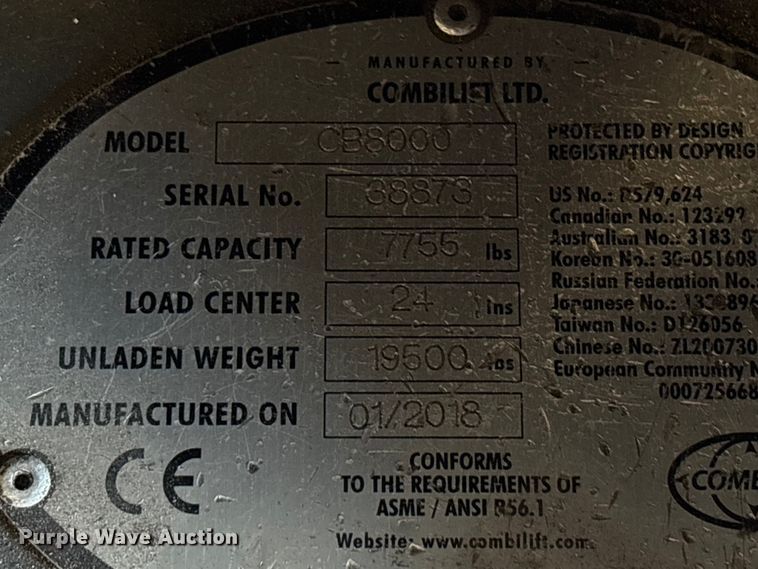 image for item EM6108 2018 CombiLift CB8000 forklift