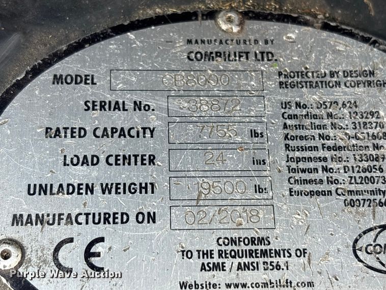 image for item EM6112 2018 CombiLift CB8000 forklift