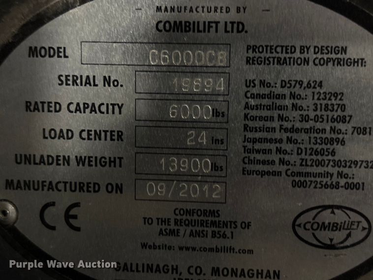image for item EM6121 2012 CombiLift CB6000 forklift