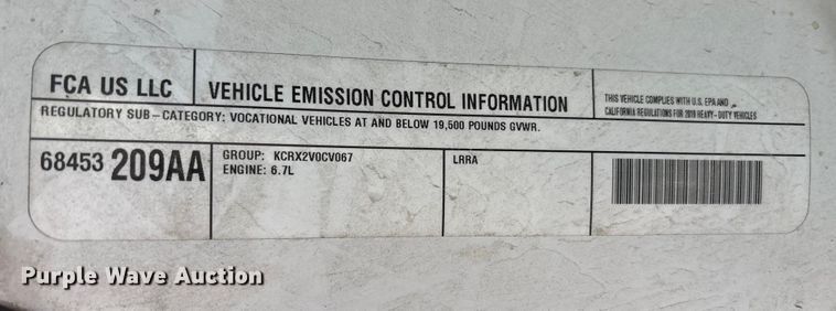 image for item EM6125 2019 RAM 3500 utility / service truck