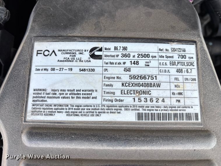 image for item EM6125 2019 RAM 3500 utility / service truck