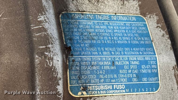 image for item EM8444 2007 Mitsubishi Fuso Fuso FE84D box truck