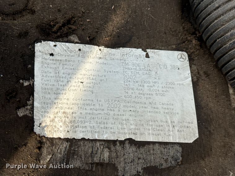 image for item EM8448 2003 Sterling Acterra paper shredder truck