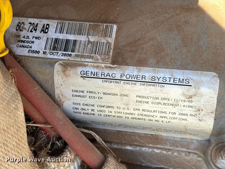 image for item EM8454 2009 Generac  114708400100 generator