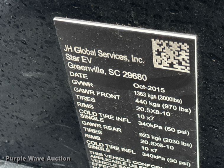 image for item EN0529 2016 Star EV golf cart