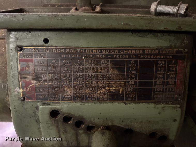 image for item EN0548 South Bend lathe