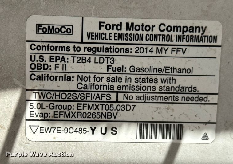 image for item EN8852 2014 Ford F150 XLT pickup truck