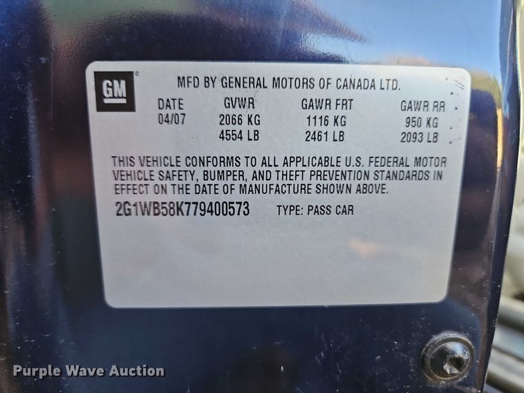 image for item EO4737 2007 Chevrolet Impala 