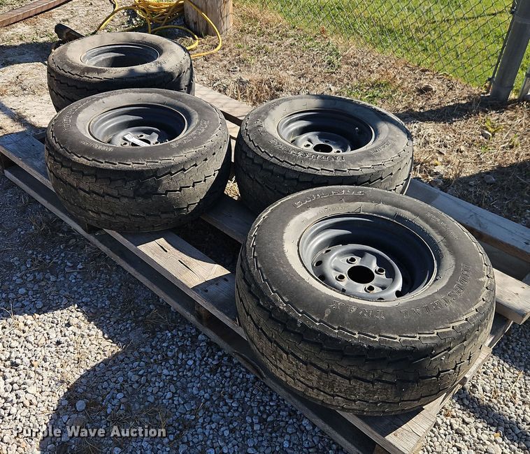 image for item EO4740 (4) Carlisle Industrial Trax 25x10.50-12 tires and wheels