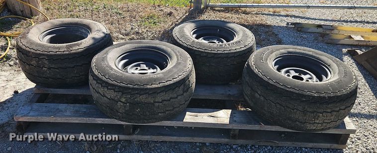 image for item EO4740 (4) Carlisle Industrial Trax 25x10.50-12 tires and wheels