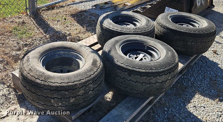 image for item EO4740 (4) Carlisle Industrial Trax 25x10.50-12 tires and wheels