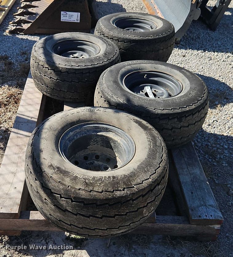 image for item EO4740 (4) Carlisle Industrial Trax 25x10.50-12 tires and wheels