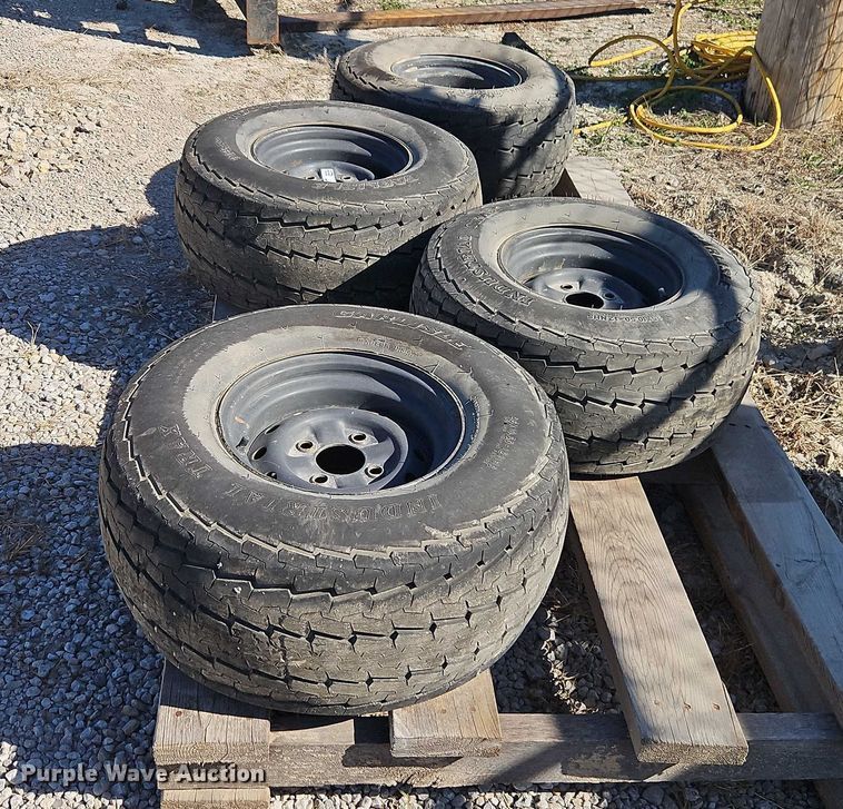 image for item EO4740 (4) Carlisle Industrial Trax 25x10.50-12 tires and wheels