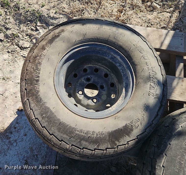 image for item EO4740 (4) Carlisle Industrial Trax 25x10.50-12 tires and wheels
