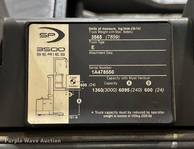 image for item ER0201 2016 Crown SP3520-30 order picker