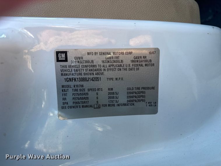 image for item ER0206 2008 Chevrolet Tahoe LTZ SUV