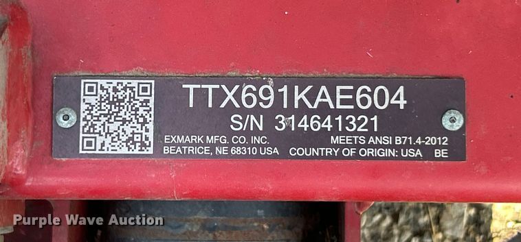 image for item ET3227 2014 Exmark TTX691KAE604 lawn mower