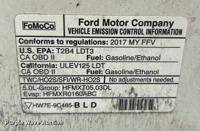 image for item ET3371 2017 Ford F150 SuperCab pickup truck