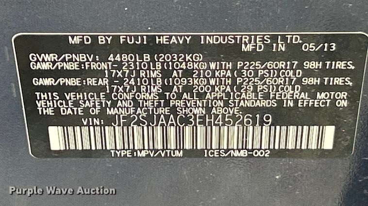 image for item ET3393 2014 Subaru Forester SUV