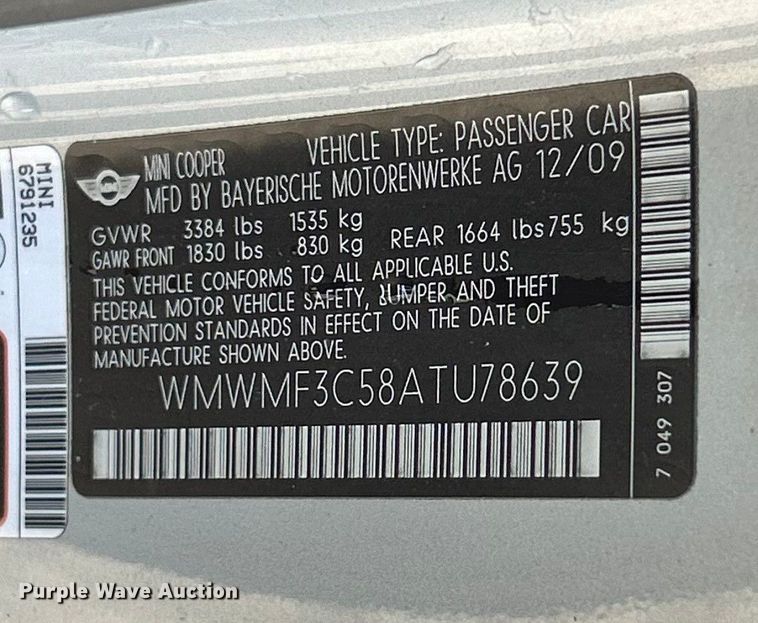 image for item ET6593 2010 Mini Cooper 