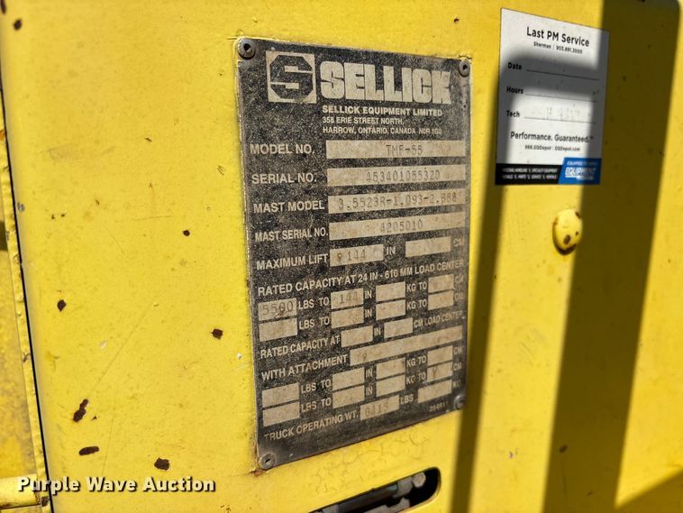 image for item ET7131 Sellick TMF-55 forklift