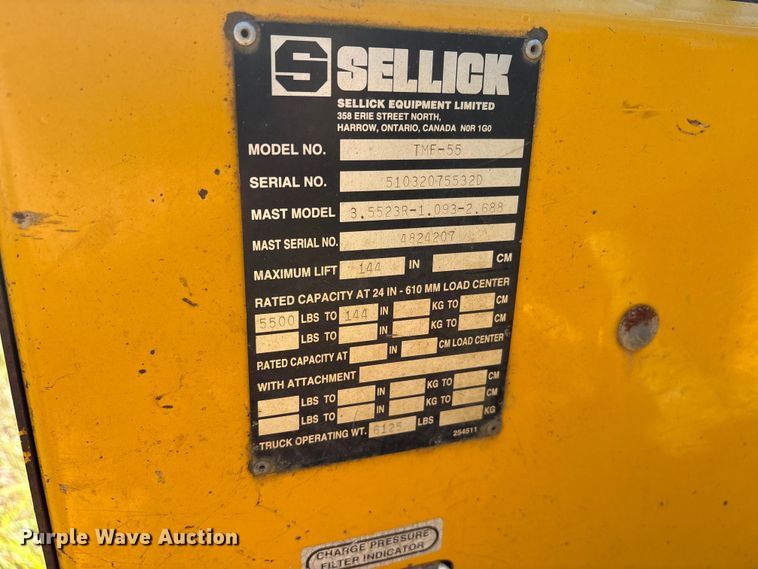 image for item ET7132 Sellick TMF-55 forklift