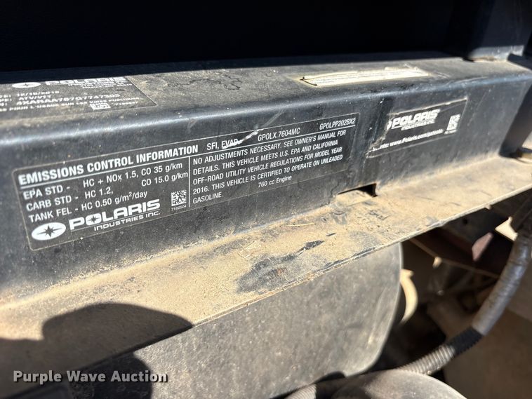 image for item ET7163 2016 Polaris Ranger utility vehicle