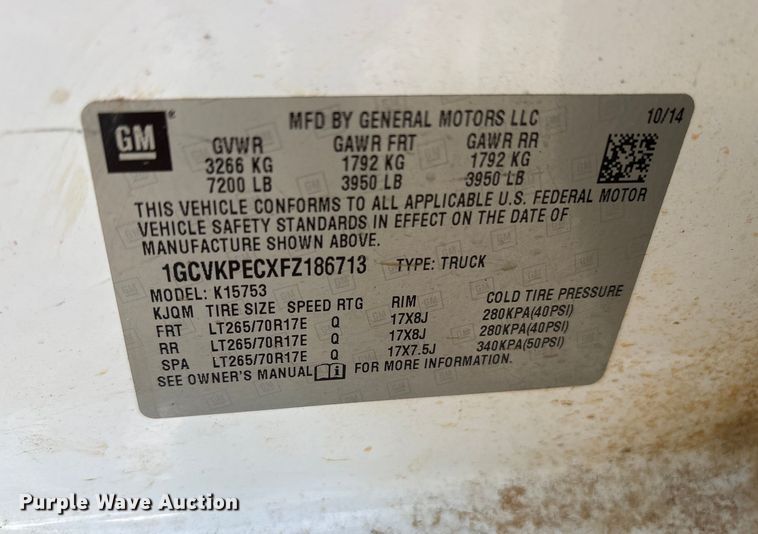 image for item ET7165 2015 Chevrolet Silverado 1500 Double Cab pickup truck