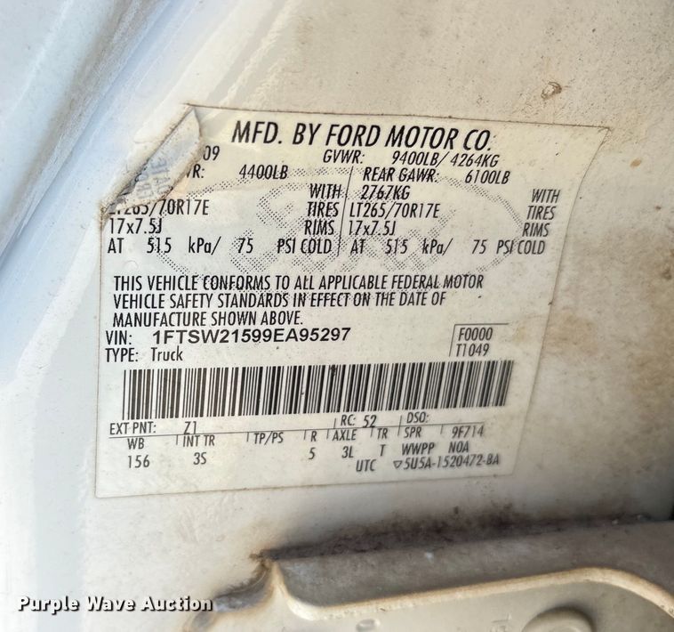 image for item ET7168 2009 Ford F250 Super Duty Crew Cab pickup truck