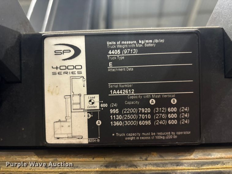 image for item ET8589 2015 Crown SP4050-30 order picker