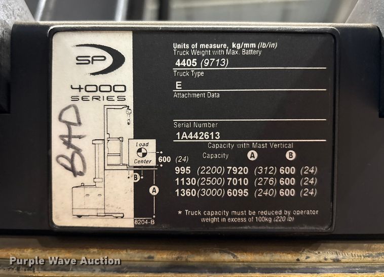 image for item ET8590 2015 Crown SP4050-30 order picker