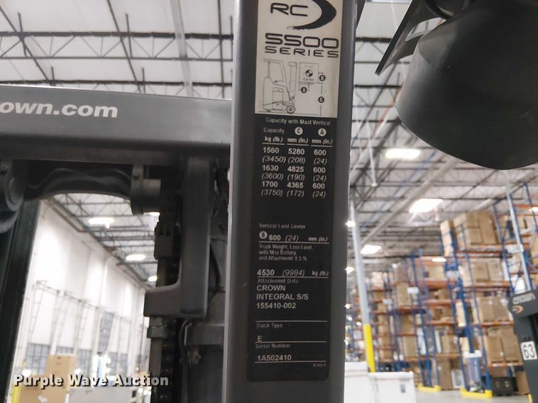 image for item EU2584 2017 Crown RC5545-40 forklift