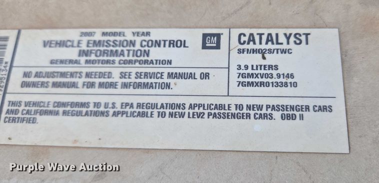 image for item EU3948 2007 Chevrolet Impala Police 