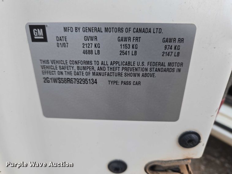 image for item EU3948 2007 Chevrolet Impala Police 