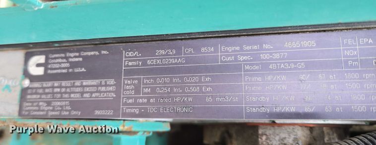 image for item EU3950 Cummins DGCB-5772133 generator