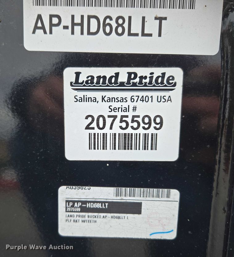 image for item EU3954 Land Pride HD68LLT skid steer bucket