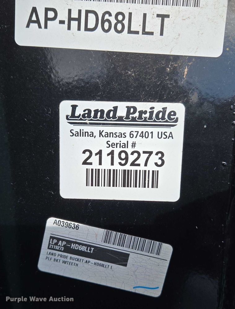 image for item EU3961 Land Pride AP-HD68LLT skid steer bucket