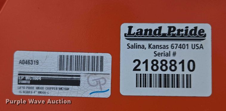 image for item EU3965 Land Pride WC1504 wood chipper