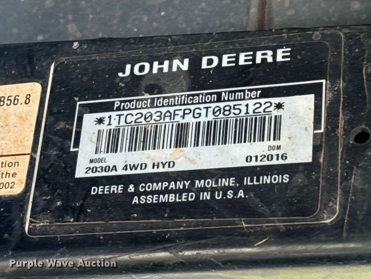 image for item EU5090 2016 John Deere ProGator 2030A utility vehicle