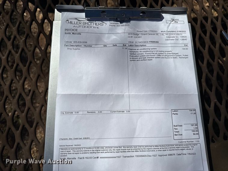 image for item EU5145 2015 Dodge Grand Caravan handicap accessible van