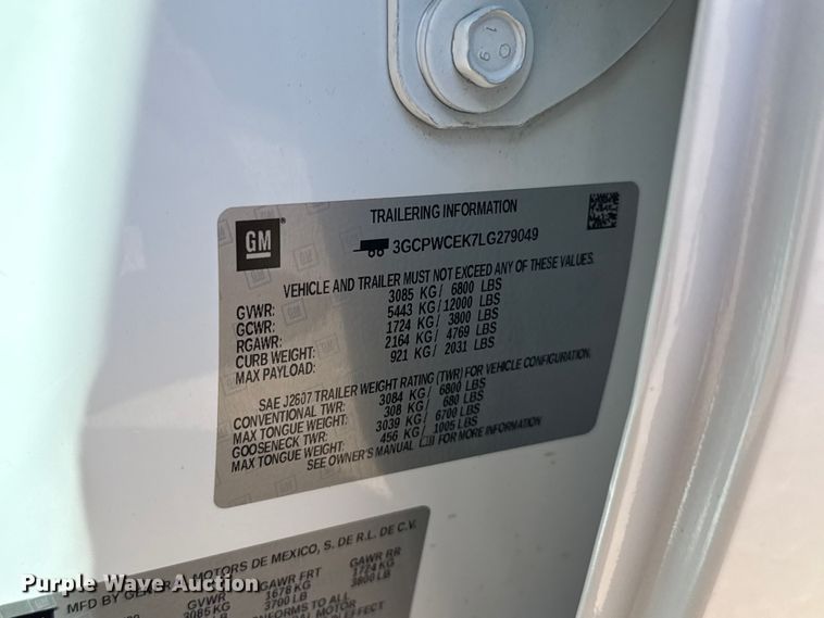 image for item EU5148 2020 Chevrolet Silverado 1500 LT Crew Cab pickup truck