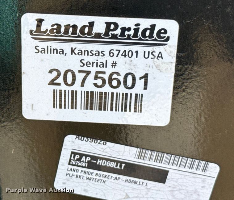 image for item EU5165 Land Pride AP-HD68LLT skid steer bucket