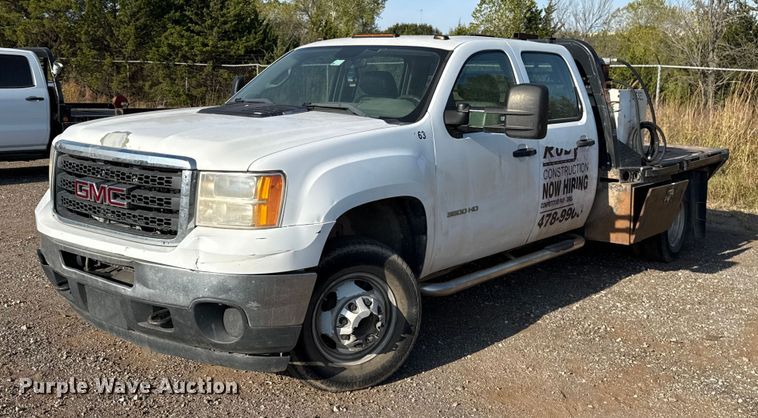 image for item EU5182 2013 GMC Sierra 3500 Crew Cab flatbed truck