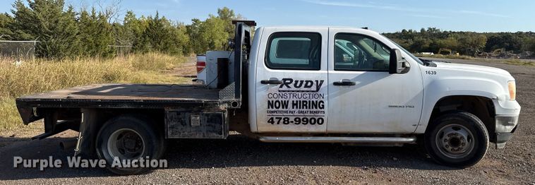 image for item EU5182 2013 GMC Sierra 3500 Crew Cab flatbed truck