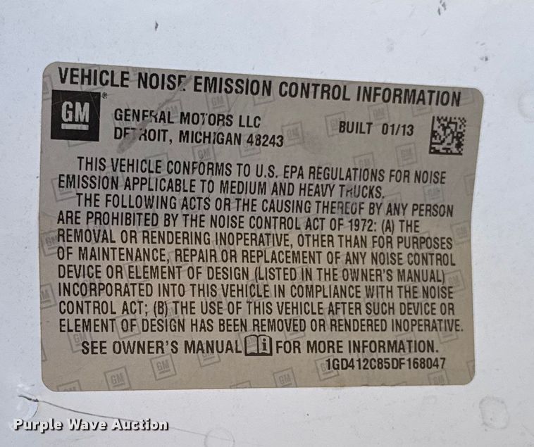 image for item EU5182 2013 GMC Sierra 3500 Crew Cab flatbed truck