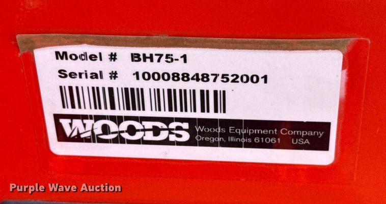 image for item EU5280 Woods BH75-1 backhoe attachment