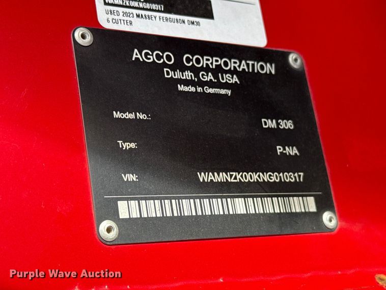 image for item EU5282 2023 Agco DM 306 disc mower